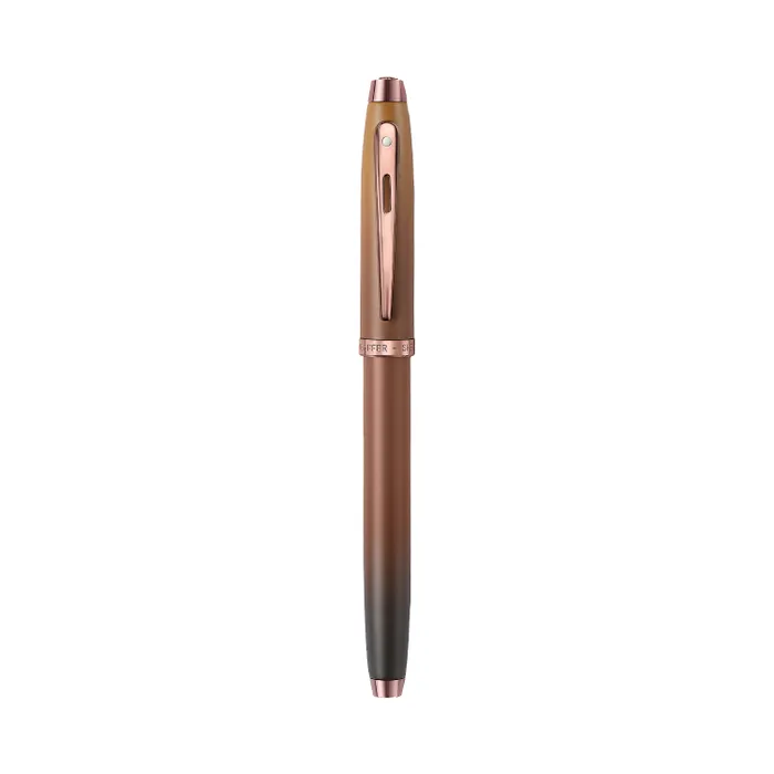 Sheaffer 100 9374 Coffee Edition Matt Brown Fountain Pen with Regal Brown PVD Trims - Medium