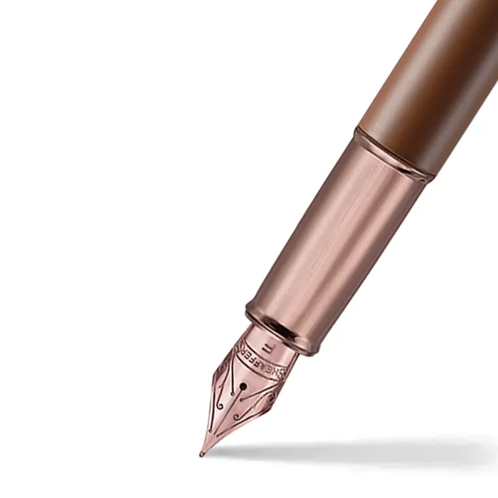 Sheaffer 100 9374 Coffee Edition Matt Brown Fountain Pen with Regal Brown PVD Trims - Fine