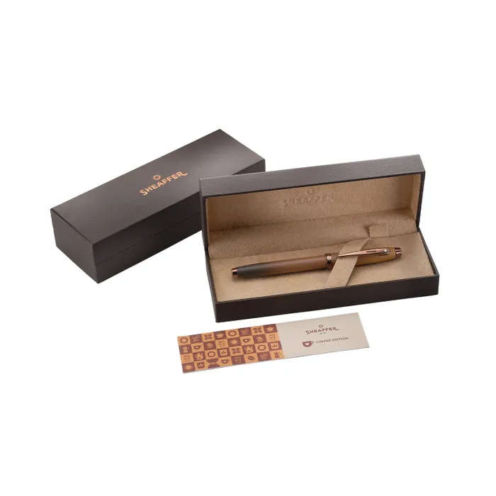 Sheaffer 100 9374 Coffee Edition Matt Brown Fountain Pen with Regal Brown PVD Trims - Fine