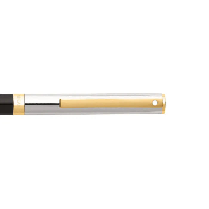 Sheaffer SAGARIS 9475-K Gloss Black Barrel and Chrome Cap Ballpoint Pen With Gold Tone trim