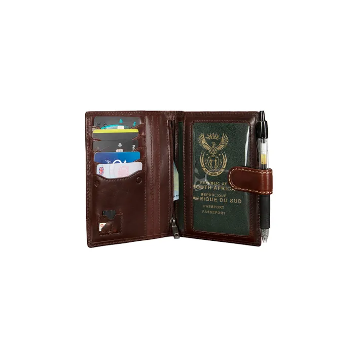 Jekyll & Hide Oxford Money clip Passport Holder - Mocha