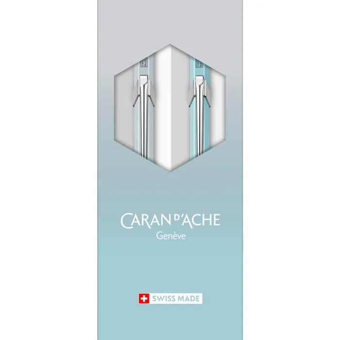 Caran d'Ache Special Edition Duo Set 849 (Fine black) Ballpoint Pen + 844 (0.5mm) Mechanical Pencil - Blue Lagoon