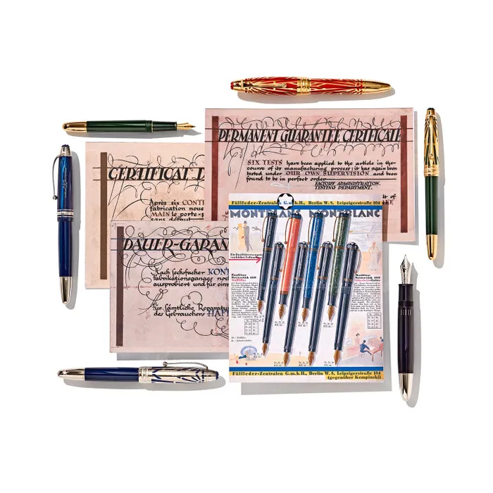 Montblanc 131346 MeisterstÃ¼ck The Origin Collection Doue Legrand Fountain Pen (14K Medium) - Blue With Platinum Trims