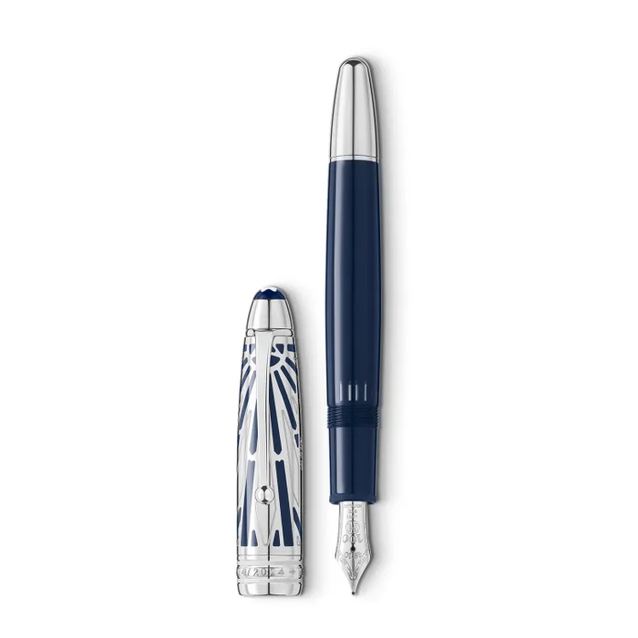 Montblanc 131346 MeisterstÃ¼ck The Origin Collection Doue Legrand Fountain Pen (14K Medium) - Blue With Platinum Trims