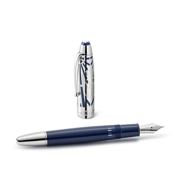 Montblanc 131346 MeisterstÃ¼ck The Origin Collection Doue Legrand Fountain Pen (14K Medium) - Blue With Platinum Trims
