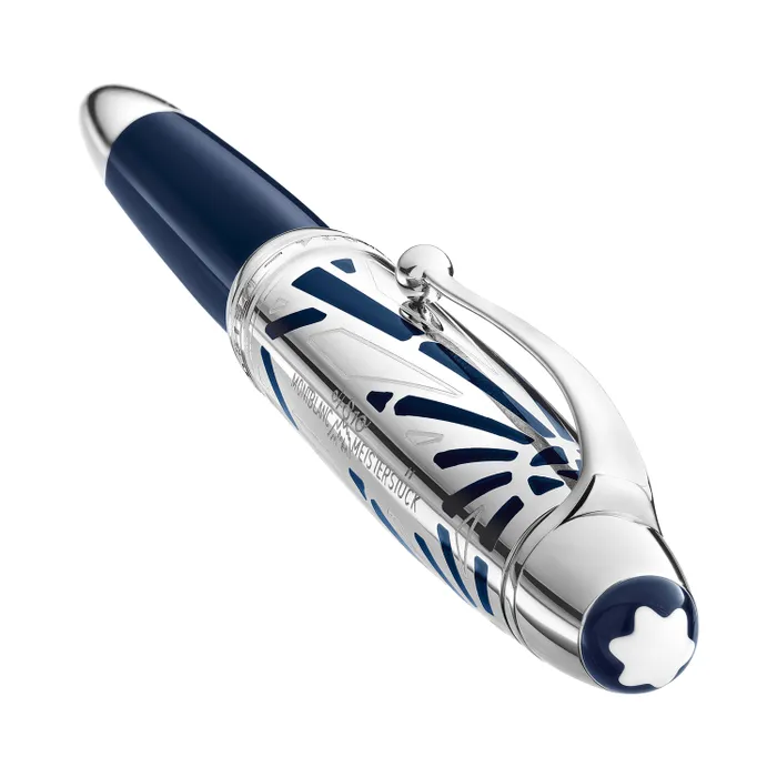 Montblanc 131346 MeisterstÃ¼ck The Origin Collection Doue Legrand Fountain Pen (14K Medium) - Blue With Platinum Trims