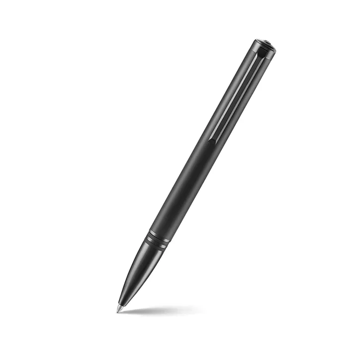 Lapis Bard Gift Set Torque Matte Ballpoint Pen and GraphiteÂ Ducorium Leather Notebook Jacket - Grey with Matte black trims