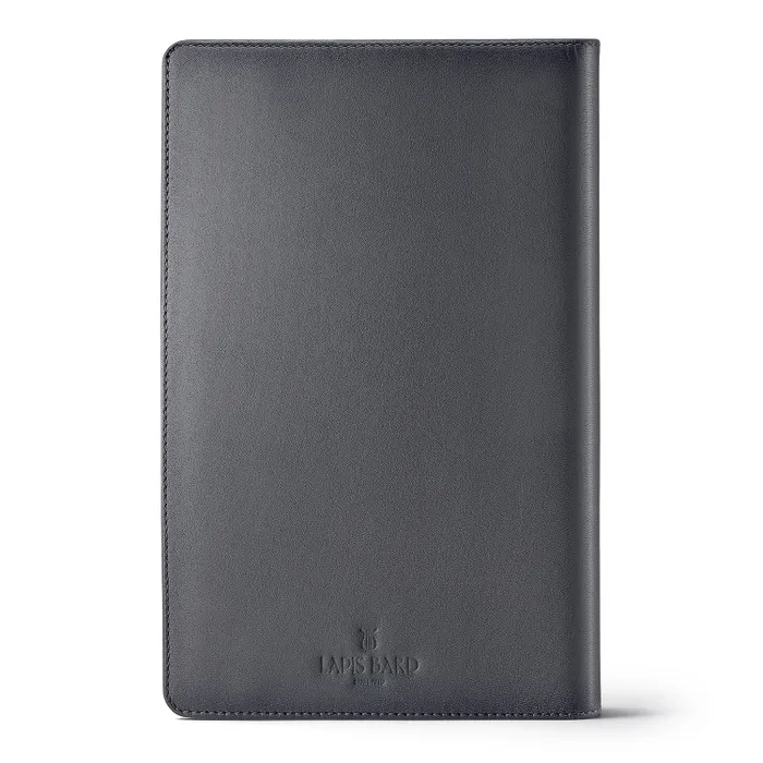 Lapis Bard Gift Set Torque Matte Ballpoint Pen and GraphiteÂ Ducorium Leather Notebook Jacket - Grey with Matte black trims