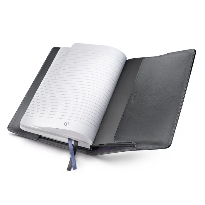 Lapis Bard Gift Set Torque Matte Ballpoint Pen and GraphiteÂ Ducorium Leather Notebook Jacket - Grey with Matte black trims