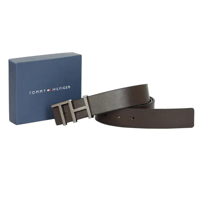 Tommy Hilfiger Cusack Reversible Semi Formal Belt Large - Brown And Navy