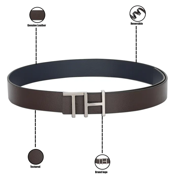 Tommy Hilfiger Cusack Reversible Semi Formal Belt Extra Large - Brown And Navy