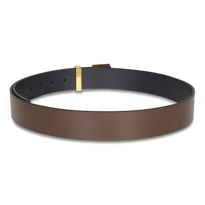 Tommy Hilfiger Liv Reversible Semi Formal Belt Medium - Brown And Navy