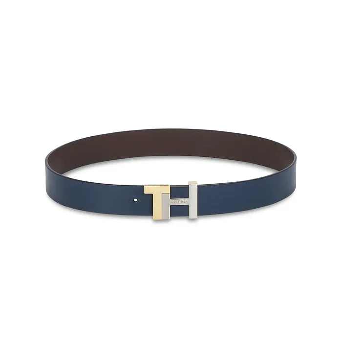 Tommy Hilfiger Skive Reversible Casual Belt Medium - Navy And Brown