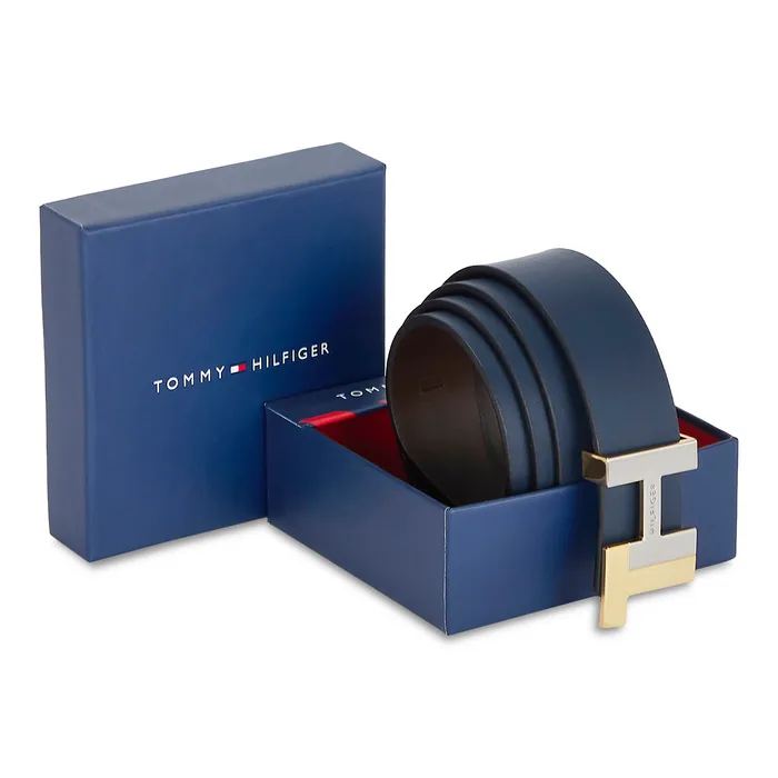 Tommy Hilfiger Skive Reversible Casual Belt Medium - Navy And Brown