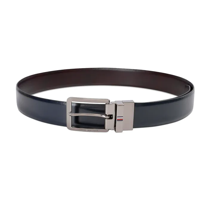 Tommy Hilfiger Keeney Reversible Casual Belt Medium - Navy And Wine