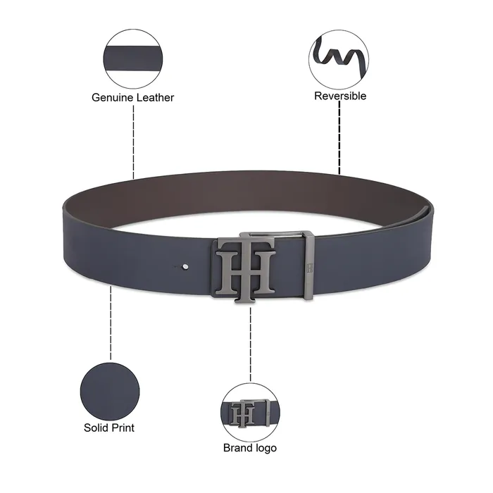 Tommy Hilfiger Simsbury Reversible Casual Belt Large - Navy And Brown