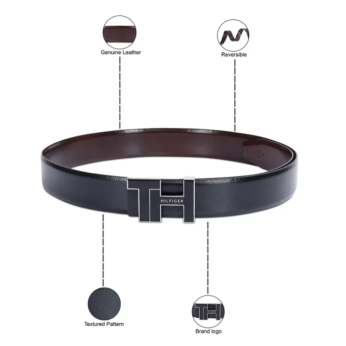 Tommy Hilfiger Bensted Reversible Semi Formal Belt Medium - Black And Brown
