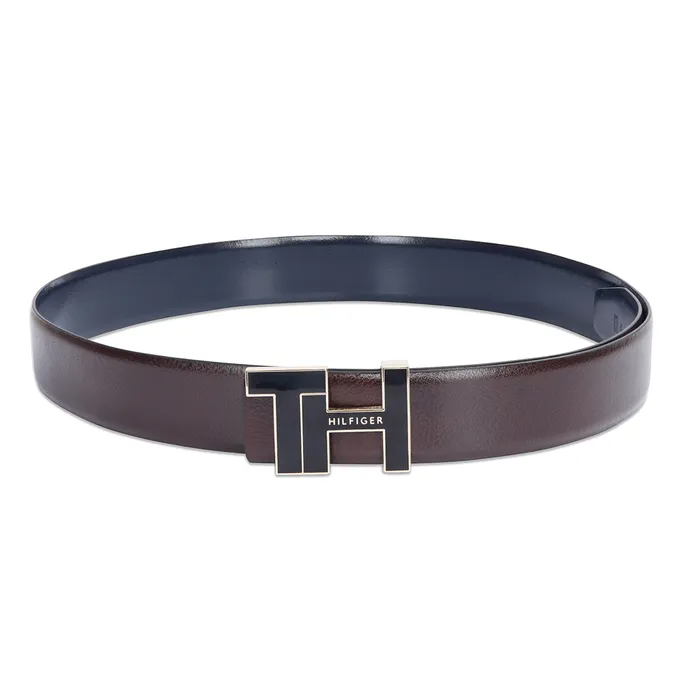 Tommy Hilfiger Bensted Reversible Semi Formal Belt Medium - Brown And Navy