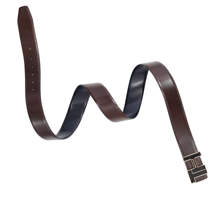 Tommy Hilfiger Bensted Reversible Semi Formal Belt Medium - Brown And Navy