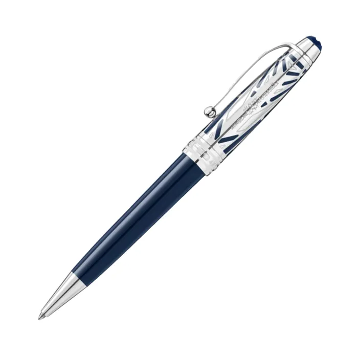 Montblanc 131348 MeisterstÃ¼ck The Origin Collection Doue Midsize Ballpoint Pen - Blue With Platinum Trims