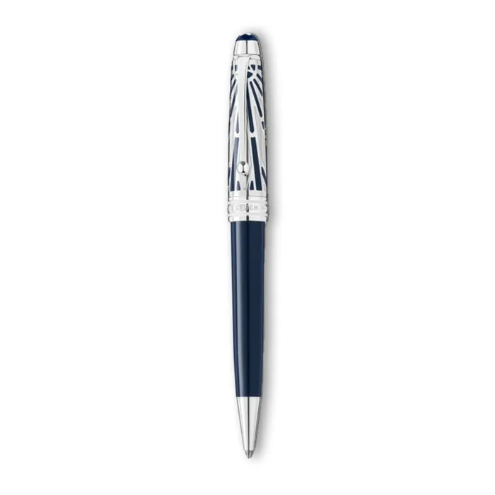 Montblanc 131348 MeisterstÃ¼ck The Origin Collection Doue Midsize Ballpoint Pen - Blue With Platinum Trims