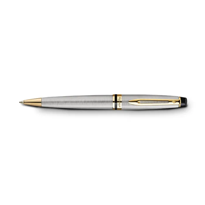 Waterman Expert Stainless Steel Gold Trim Ballpoint Pen