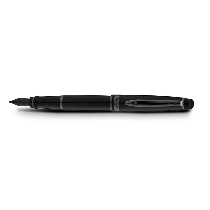 Waterman Expert Metallic Black Ruthenium Trims Fountain Pen - Medium