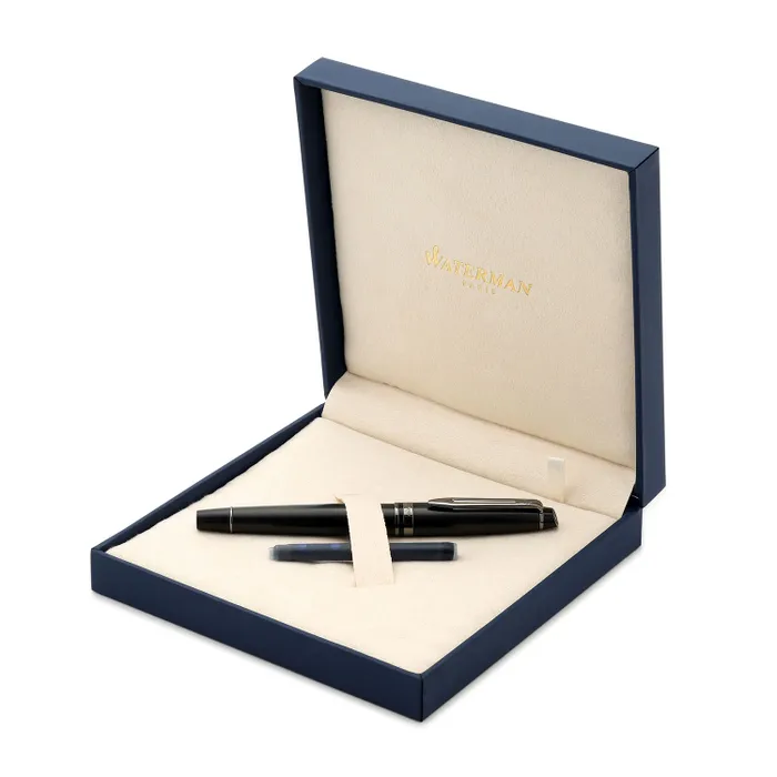 Waterman Expert Metallic Black Ruthenium Trims Fountain Pen - Medium
