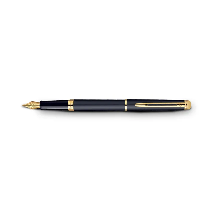 Waterman Hemisphere Matte Black Gold Trim Fountain Pen - Medium