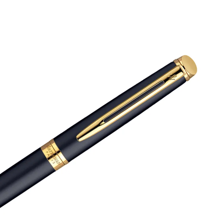 Waterman Hemisphere Matte Black Gold Trim Fountain Pen - Medium