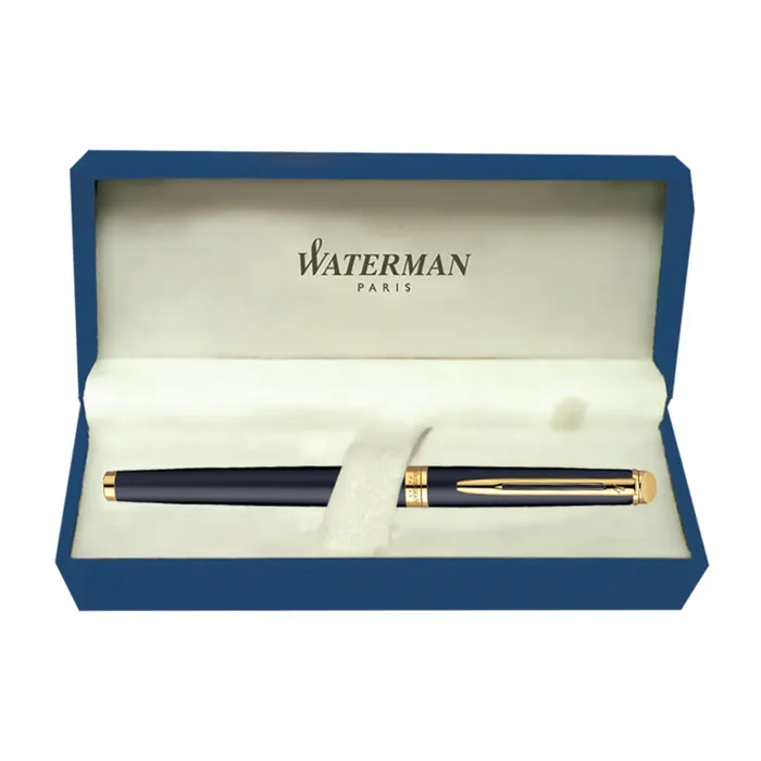 Waterman Hemisphere Matte Black Gold Trim Fountain Pen - Medium