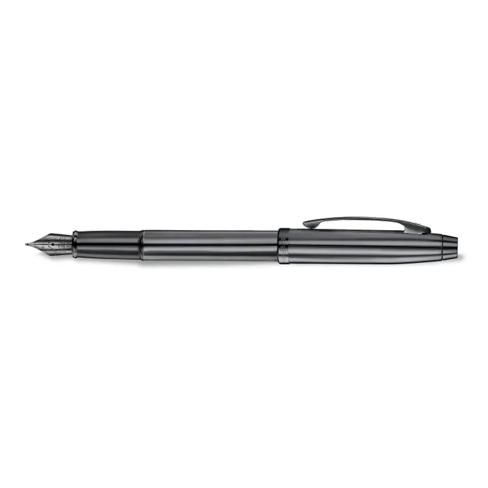 Sheaffer 100 9375 Ionic Gunmetal Grey Fountain Pen with Shiny PVD Trims - Medium