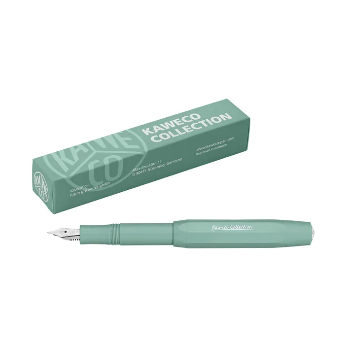 Kaweco Collection Fountain Pen Smooth Sage with Silver Trims - Fine