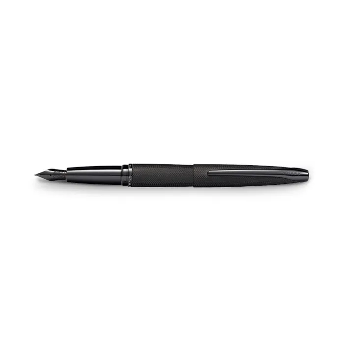Cross ATX Brushed Black Fountain Pen with Black PVD Trims - Fine