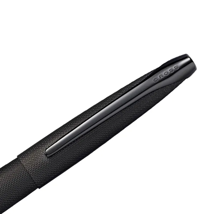 Cross ATX Brushed Black Fountain Pen with Black PVD Trims - Fine