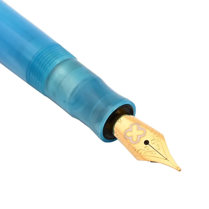 Esterbrook JR Breeze Blue Pocket Fountain Pen with Gold Trims - Medium