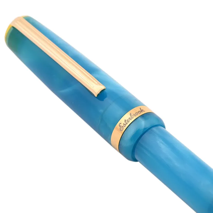 Esterbrook JR Breeze Blue Pocket Fountain Pen with Gold Trims - Medium