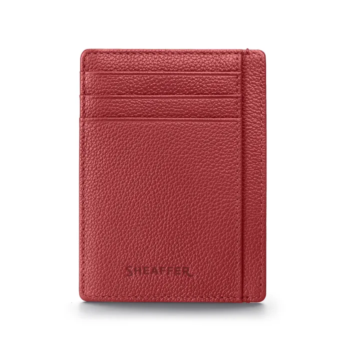 Sheaffer Gift Set Excessive Red VFM 9403 Ballpoint Pen with Scarlet Blaze Credit Card Holder