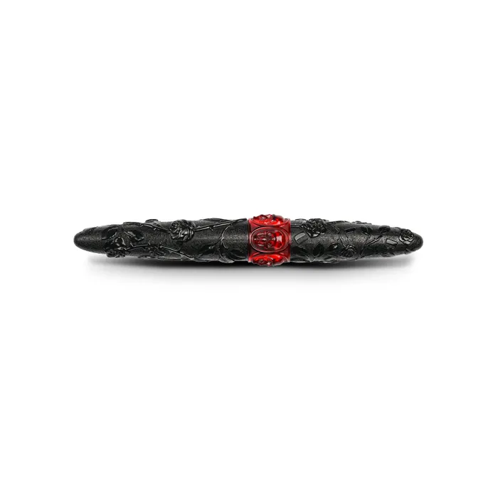 Benu Skull And Roses Smolder Black Fountain Pen - Medium