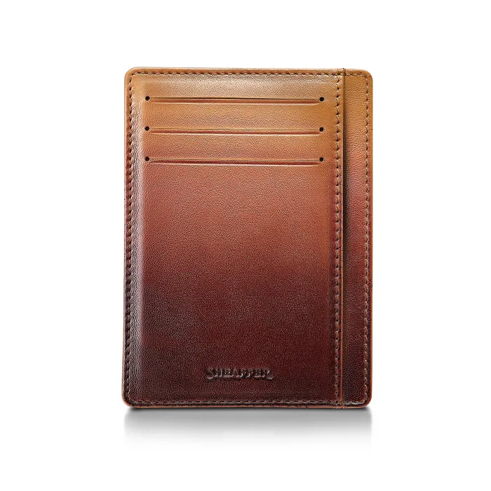 Sheaffer Gift Set 100 9374 Coffee Edition Ballpoint Pen with Regal Brown PVD Trims and Credit Card Holder - Matt Brown