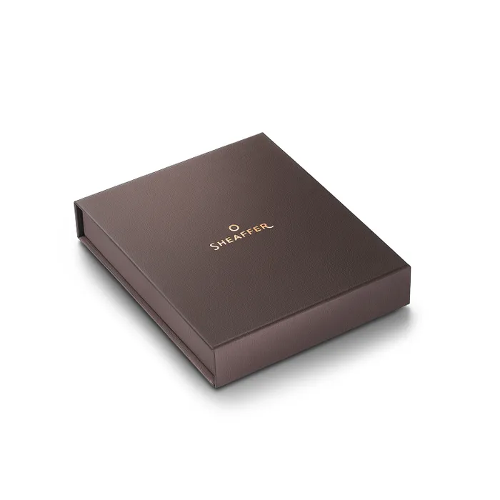 Sheaffer VFM Gift Set 9428 Coffee Edition Ballpoint Pen with Regal Brown PVD Trims and Small Notebook - Matt Brown