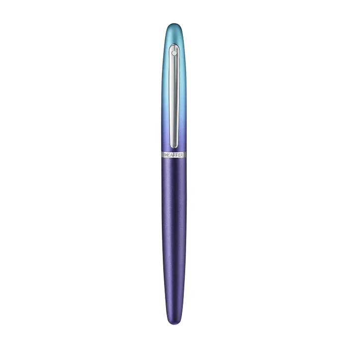 Sheaffer Expressions VFM 9430 Blue and Purple Pearlised Gradient Rollerball Pen with Chrome-Plated Trims