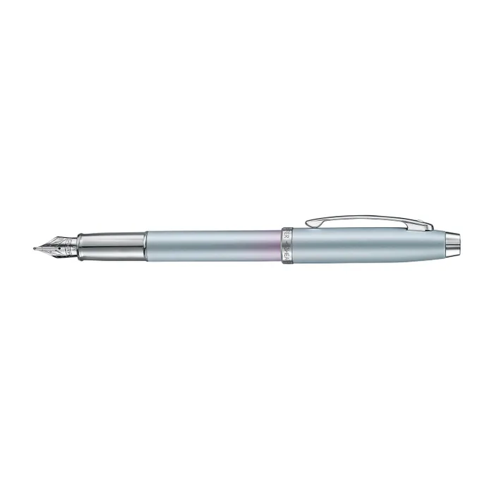 Sheaffer Expressions 100 9376 Blue and Pink Pearlised Gradient Fountain Pen with Chrome-plated Trims - Medium