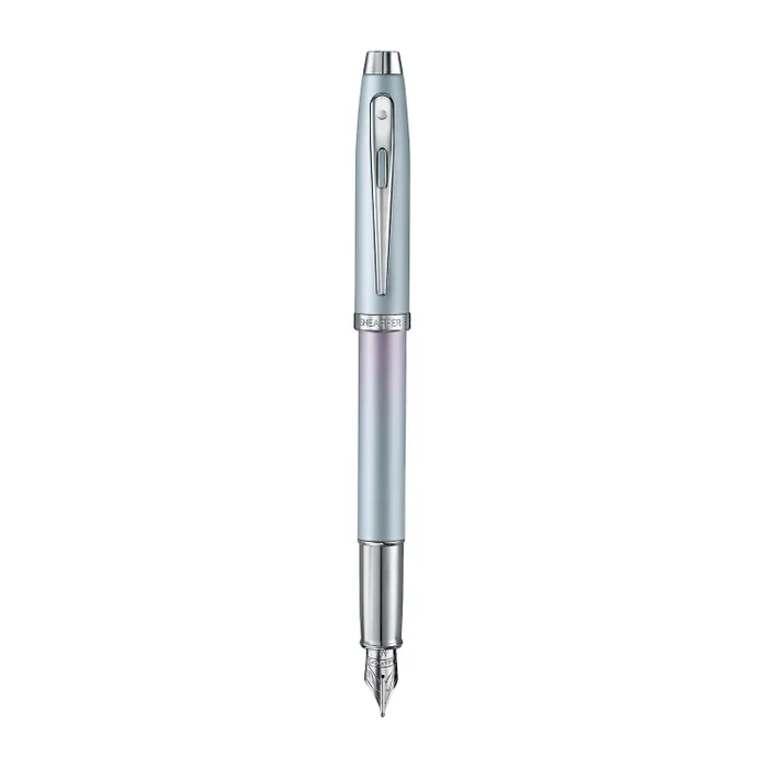 Sheaffer Expressions 100 9376 Blue and Pink Pearlised Gradient Fountain Pen with Chrome-plated Trims - Medium