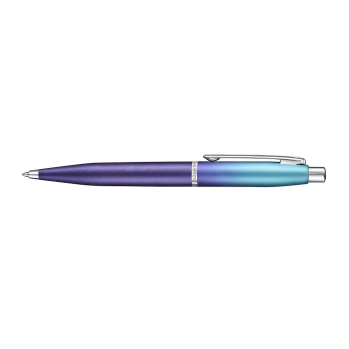 Sheaffer Expressions Gift Set VFM 9430 Blue and Purple Pearlised Gradient Ballpoint Pen with Genuine Leather Card Case