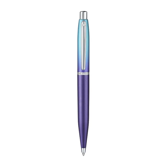 Sheaffer Expressions Gift Set VFM 9430 Blue and Purple Pearlised Gradient Ballpoint Pen with Genuine Leather Card Case
