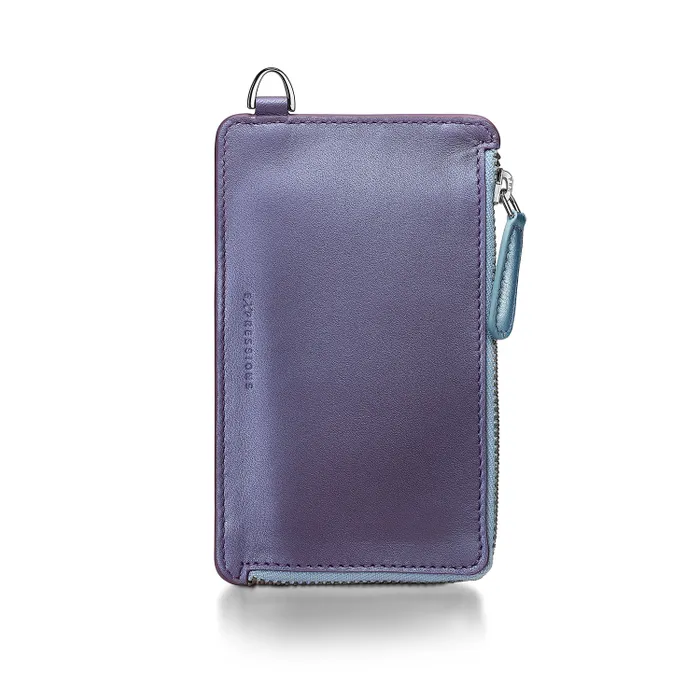 Sheaffer Expressions Gift Set VFM 9430 Blue and Purple Pearlised Gradient Ballpoint Pen with Genuine Leather Card Case