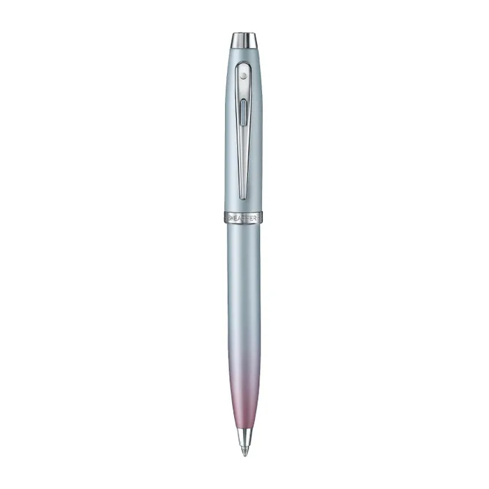 Sheaffer Expressions Gift Set 100 9376 Blue and Pink Pearlised Gradient Ballpoint Pen with Chrome-plated Trims and Small Notebook