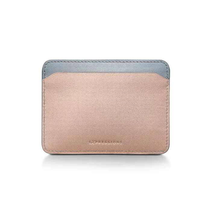 Sheaffer Expressions Gift Set 100 9376 Blue and Pink Pearlised Gradient Ballpoint Pen with Chrome-plated Trims and Genuine Leather Credit Card Holder
