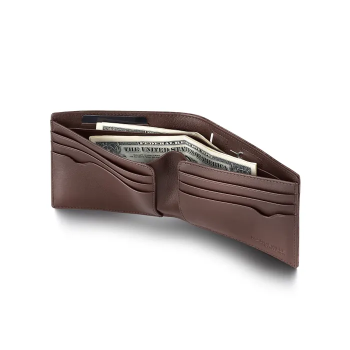 Lapis Bard Mandeville Croc-Textured Wallet with Extra Credit Card Holder - Dark Brown